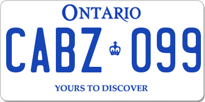 ON license plate CABZ099