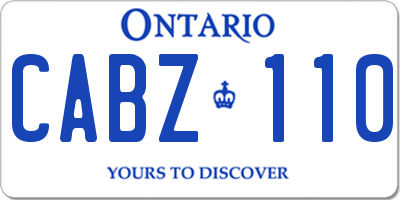 ON license plate CABZ110