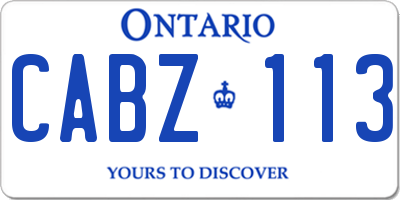 ON license plate CABZ113