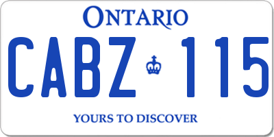 ON license plate CABZ115