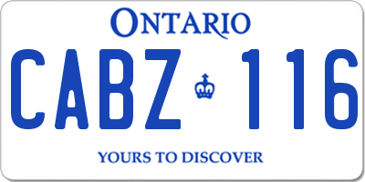 ON license plate CABZ116