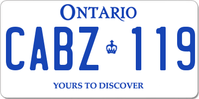 ON license plate CABZ119