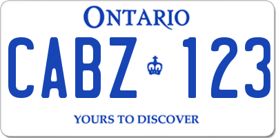 ON license plate CABZ123