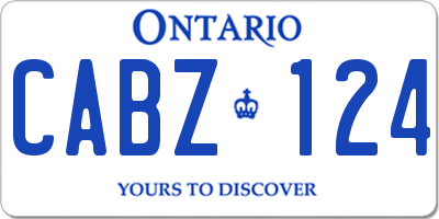 ON license plate CABZ124