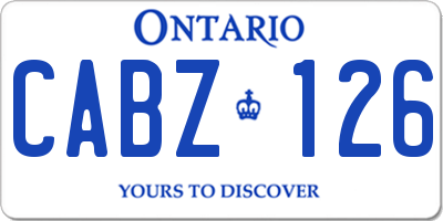 ON license plate CABZ126