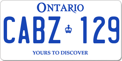 ON license plate CABZ129