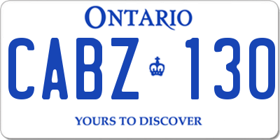 ON license plate CABZ130