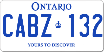 ON license plate CABZ132