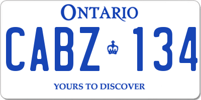 ON license plate CABZ134