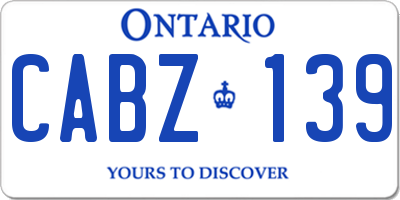 ON license plate CABZ139