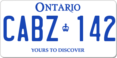 ON license plate CABZ142