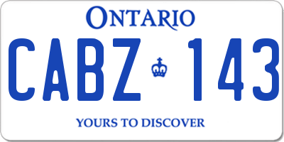 ON license plate CABZ143