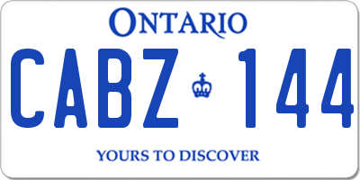 ON license plate CABZ144