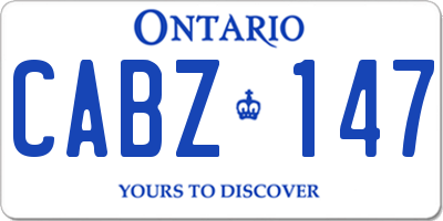 ON license plate CABZ147