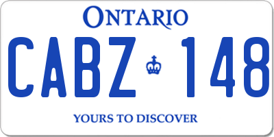 ON license plate CABZ148