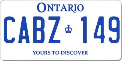 ON license plate CABZ149