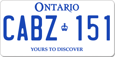 ON license plate CABZ151