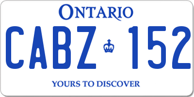 ON license plate CABZ152