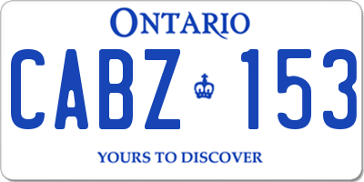 ON license plate CABZ153