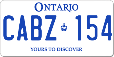 ON license plate CABZ154