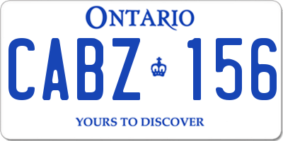 ON license plate CABZ156