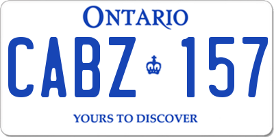 ON license plate CABZ157