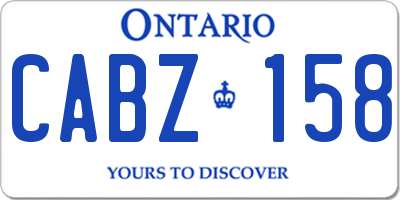 ON license plate CABZ158