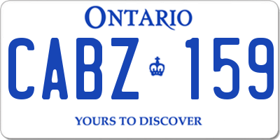 ON license plate CABZ159