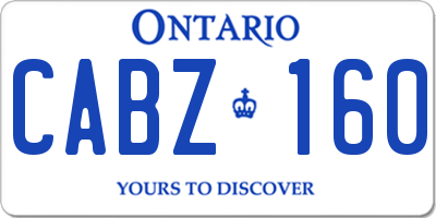 ON license plate CABZ160