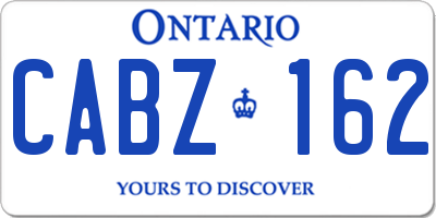 ON license plate CABZ162