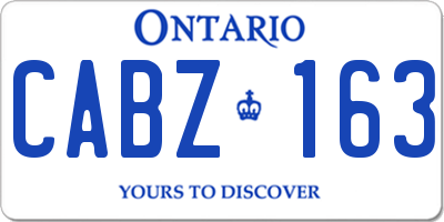 ON license plate CABZ163