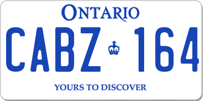 ON license plate CABZ164