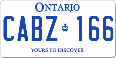 ON license plate CABZ166