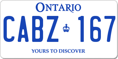 ON license plate CABZ167