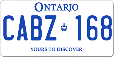 ON license plate CABZ168