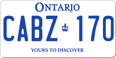 ON license plate CABZ170