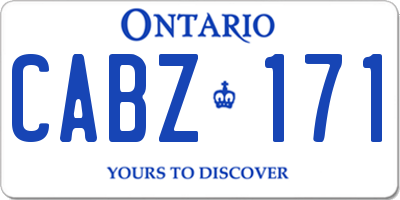 ON license plate CABZ171