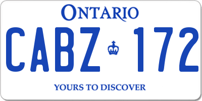 ON license plate CABZ172