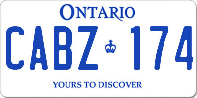 ON license plate CABZ174