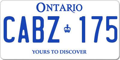 ON license plate CABZ175