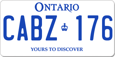 ON license plate CABZ176