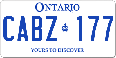 ON license plate CABZ177