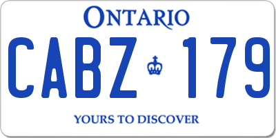 ON license plate CABZ179