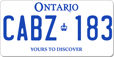 ON license plate CABZ183