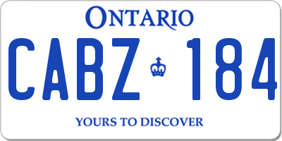 ON license plate CABZ184