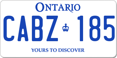 ON license plate CABZ185