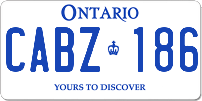 ON license plate CABZ186