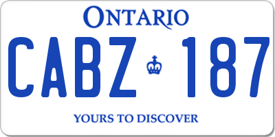 ON license plate CABZ187