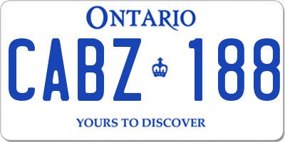 ON license plate CABZ188