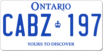 ON license plate CABZ197